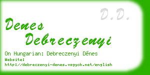 denes debreczenyi business card